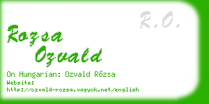 rozsa ozvald business card